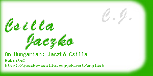 csilla jaczko business card