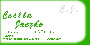 csilla jaczko business card